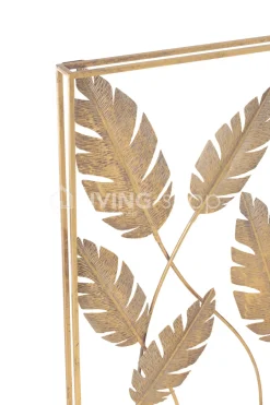 J-LINE J line Wanddecoratie Bladeren Goud