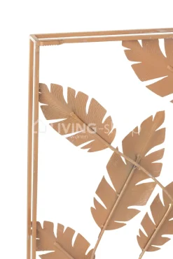 J-LINE J line Wanddecoratie Bladeren Goud