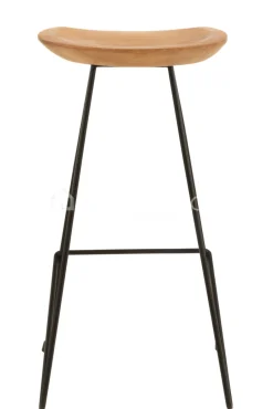J-LINE barkruk teak en zwart metaal