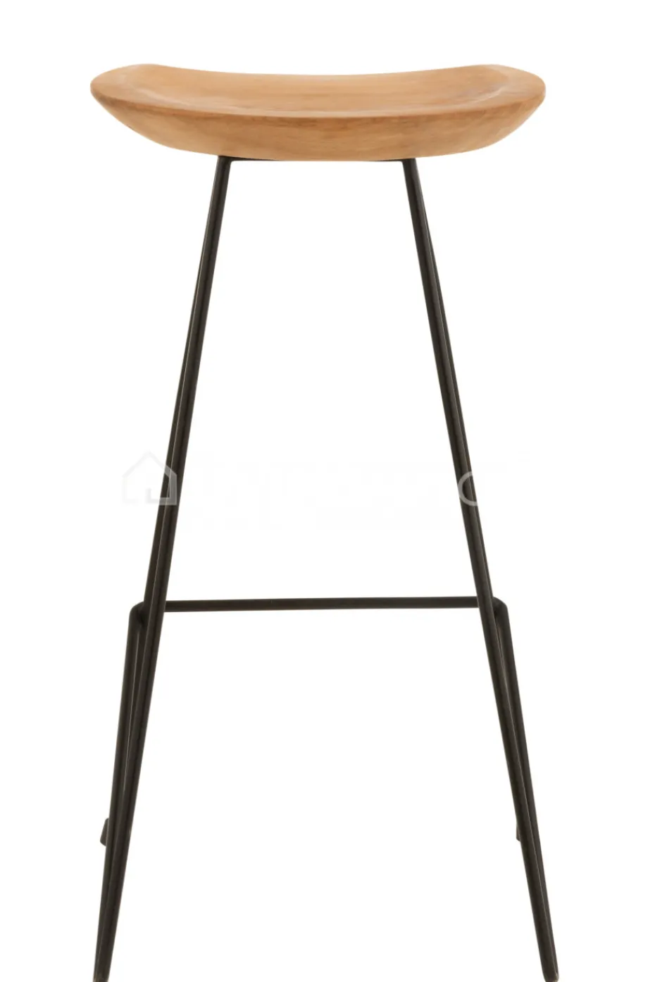 J-LINE barkruk teak en zwart metaal