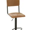 J-LINE barstoel hout metaal met rugleuning