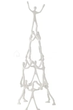 J-LINE beeld 9 Personen Piramide aluminium zwart