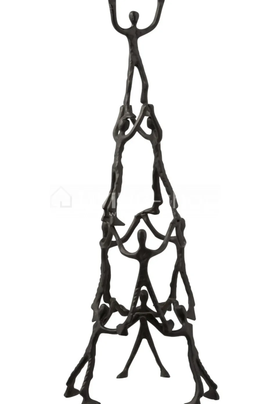 J-LINE beeld 9 Personen Piramide aluminium zwart