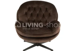 J-LINE Bruine Relax zetel met voetbank