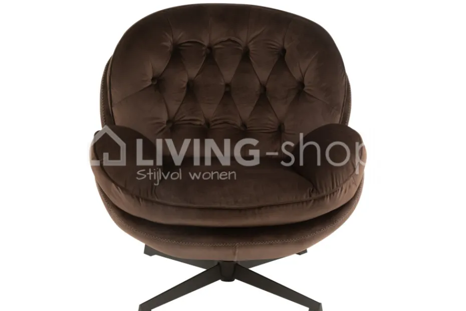 J-LINE Bruine Relax zetel met voetbank