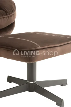 J-LINE Bruine Relax zetel met voetbank