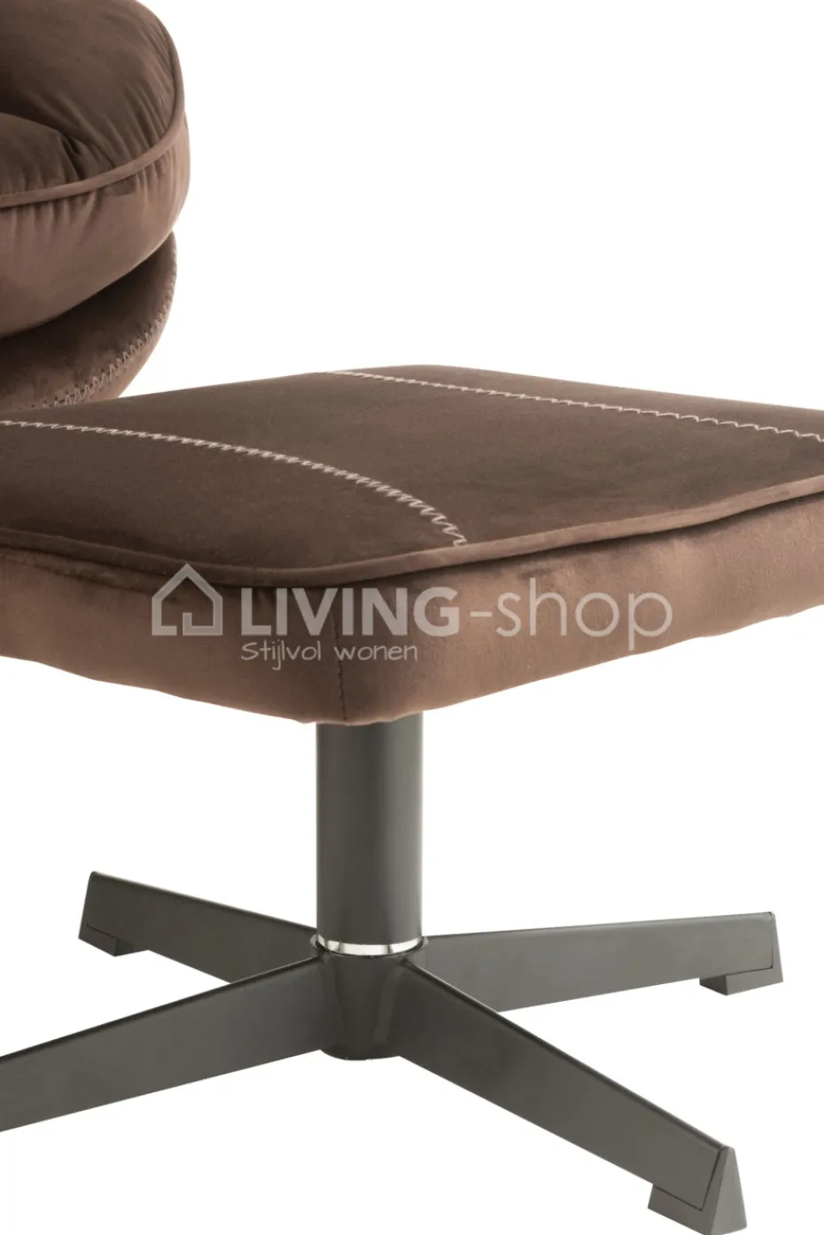 J-LINE Bruine Relax zetel met voetbank