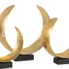 Rogiers J-Line decoratie maan metaal goud op voet M