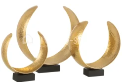 Rogiers J-Line decoratie maan metaal goud op voet M