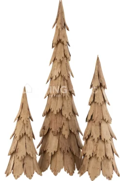 J-LINE Houten kerstboom stukken hout medium
