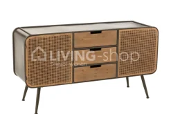 J-LINE Kast tv meubel met 3 lades Safari Collectie
