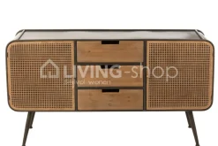 J-LINE Kast tv meubel met 3 lades Safari Collectie