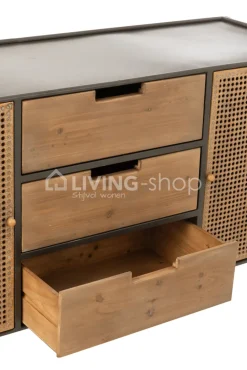 J-LINE Kast tv meubel met 3 lades Safari Collectie