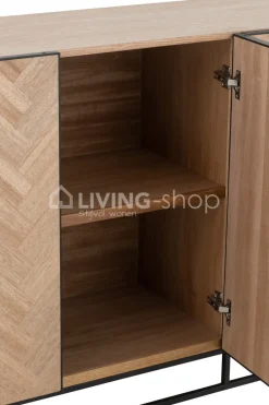 J-LINE Landelijke Stijl Meubelen Dressoir Visgraat Naturel