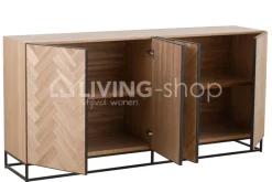 J-LINE Landelijke Stijl Meubelen Dressoir Visgraat Naturel
