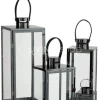 J-LINE Lantaarn staal zwart Medium