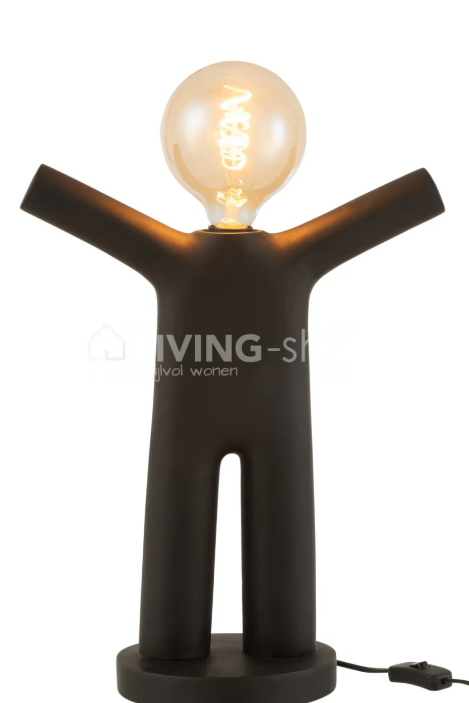 J-LINE P'tit Maurice lamp mannetje zwart