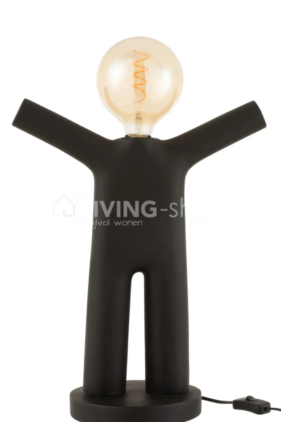J-LINE P'tit Maurice lamp mannetje zwart