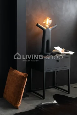 J-LINE P'tit Maurice lamp mannetje zwart