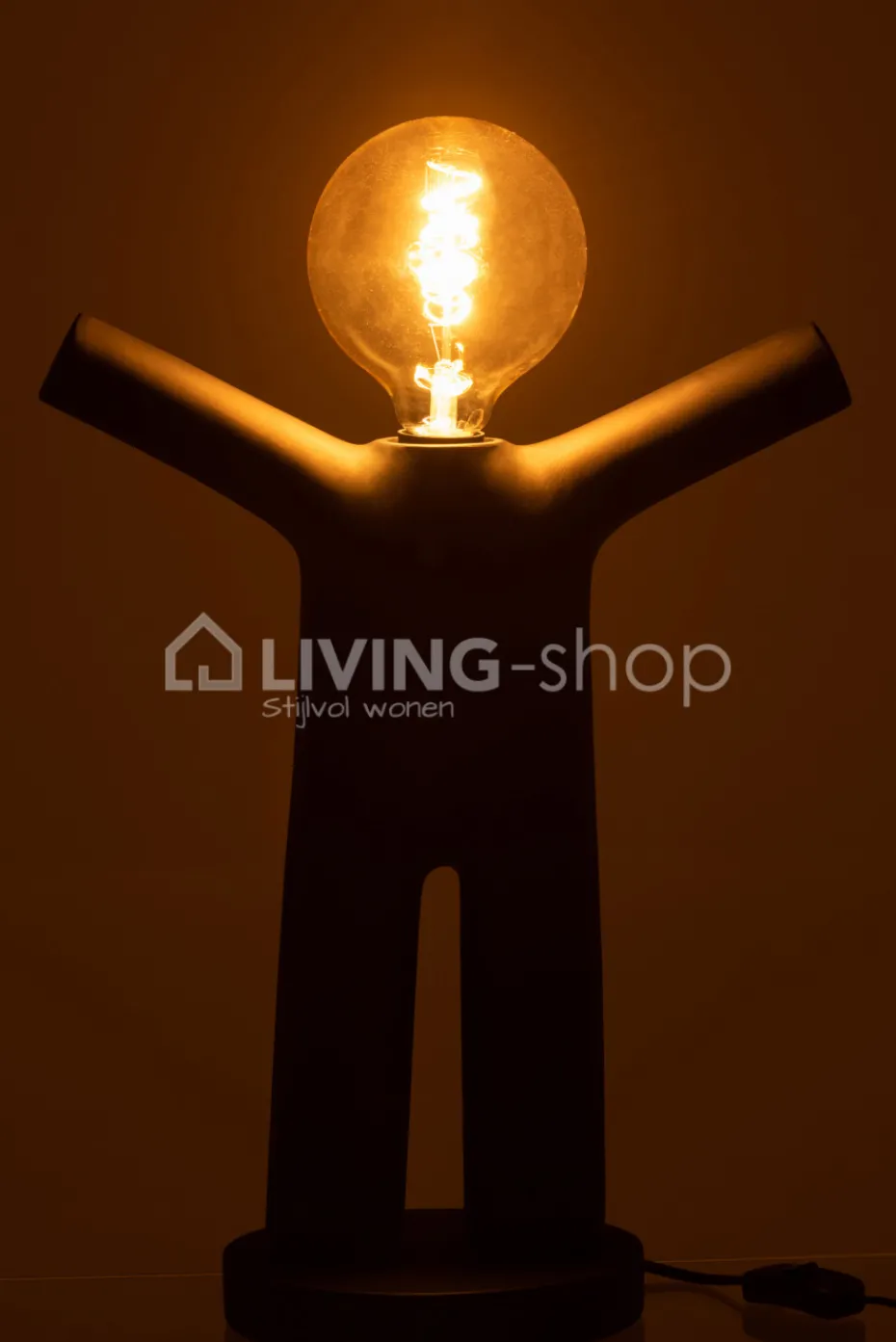 J-LINE P'tit Maurice lamp mannetje zwart