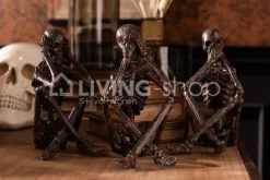 J-LINE Skelet Horen Zien en Zwijgen Brons Decoratie