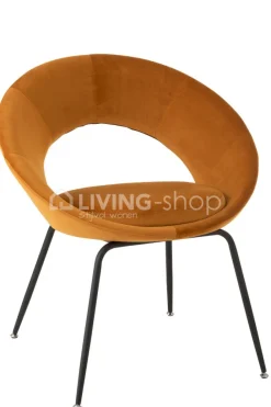 J-LINE stoel modern met ronde zitkuip oker velours