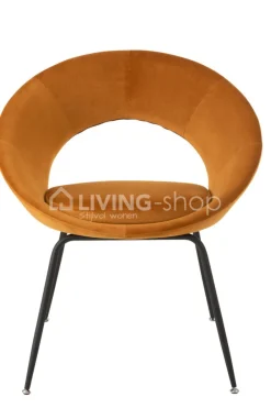 J-LINE stoel modern met ronde zitkuip oker velours