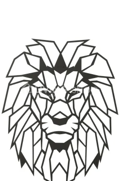 J-LINE wanddecoratie leeuw metaal zwart