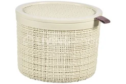 Cosy & Trendy Jute Curver opbergmandje met deksel offwhite