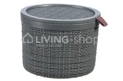 Cosy & Trendy Jute Curver opbergmandje met deksel offwhite