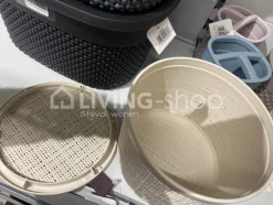 Cosy & Trendy Jute Curver opbergmandje met deksel offwhite