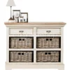 TIMELESS LIVING Kast met rotan manden oud crème