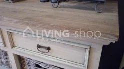 TIMELESS LIVING Kast met rotan manden oud crème