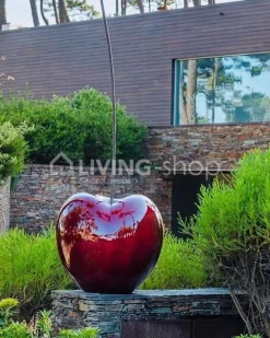 BULL&STEIN Kers tuinbeeld bordeaux porselein + houten steel