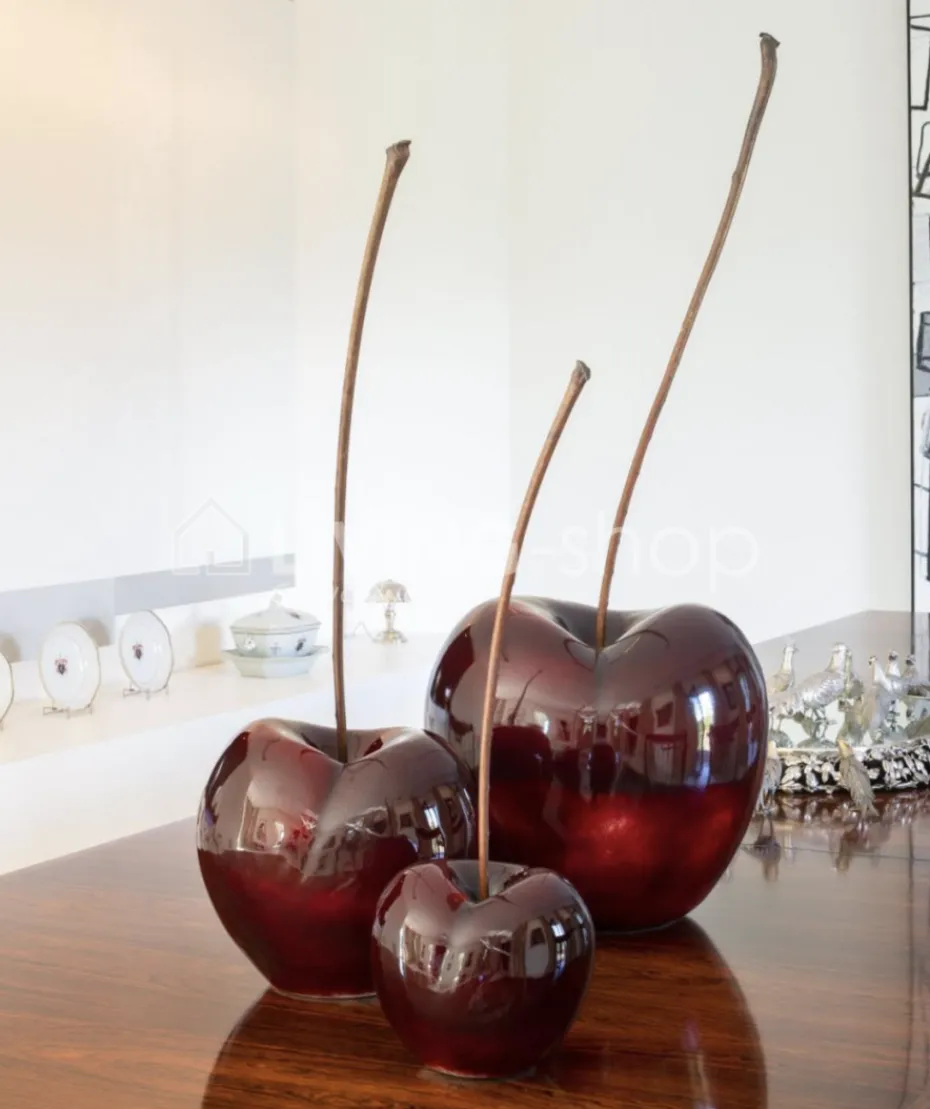 BULL&STEIN Kers tuinbeeld bordeaux porselein + houten steel