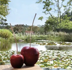 BULL&STEIN Kers tuinbeeld bordeaux porselein + houten steel