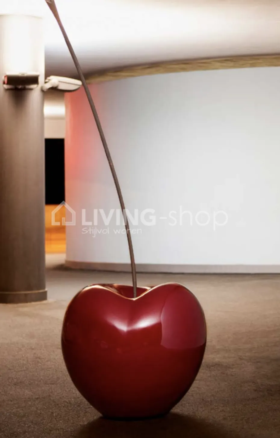 BULL&STEIN Kers tuinbeeld bordeaux porselein + houten steel