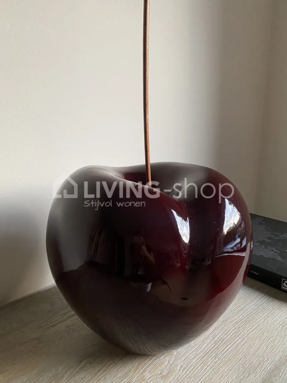 BULL&STEIN Kers tuinbeeld bordeaux porselein + houten steel