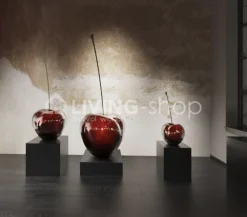 BULL&STEIN Kers tuinbeeld bordeaux porselein + houten steel