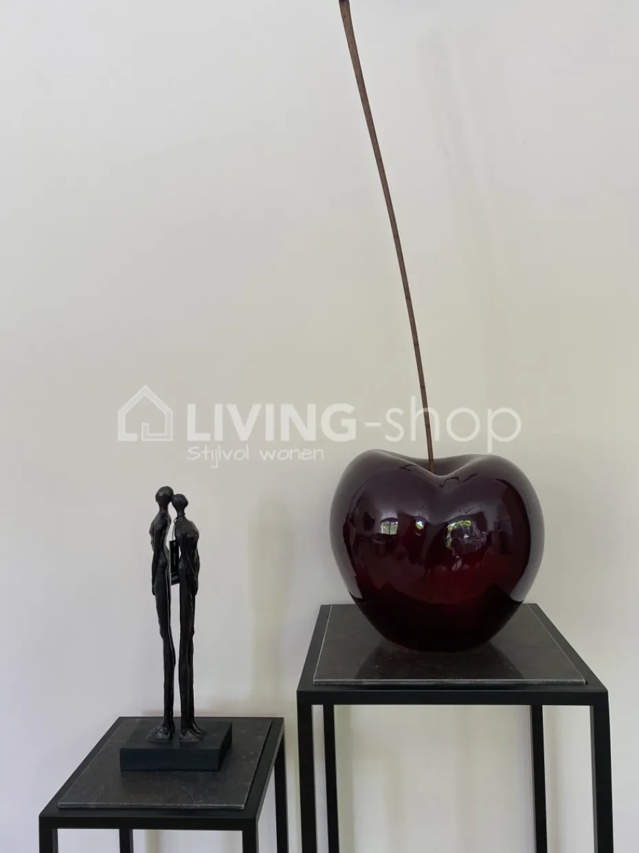 BULL&STEIN Kers tuinbeeld bordeaux porselein + houten steel