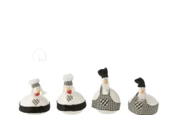 J-LINE Kipjes Chef Wit/Zwart