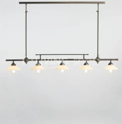 Verlichting online Klassiek landelijke stijl hanglamp Biliardo brons met melkglas