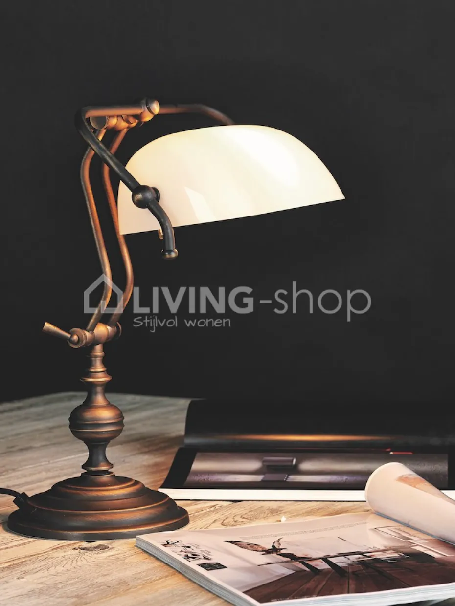 Verlichting online Klassieke brons bureaulamp landelijke stijl