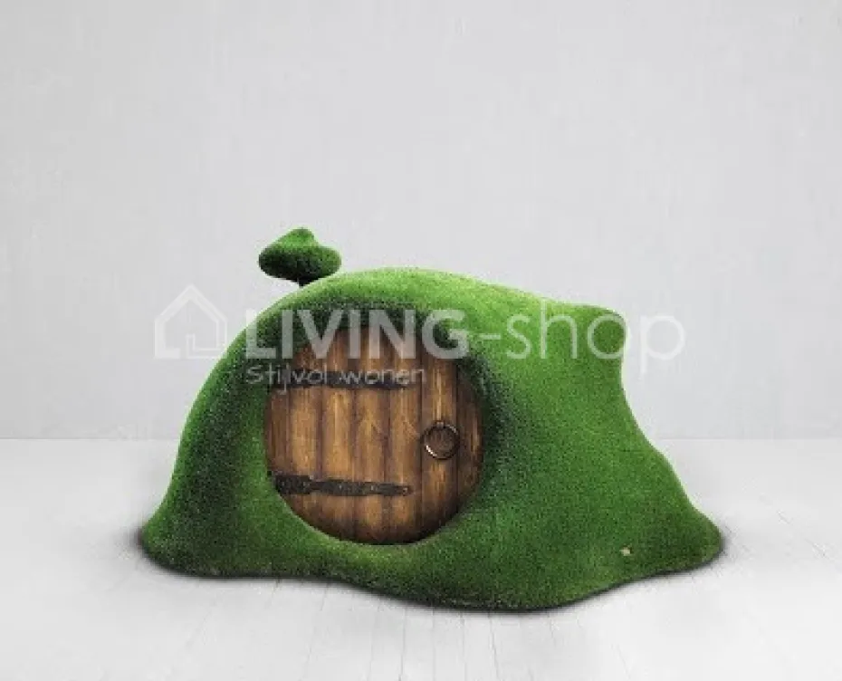 Kunstgras huisje hobbit hill house