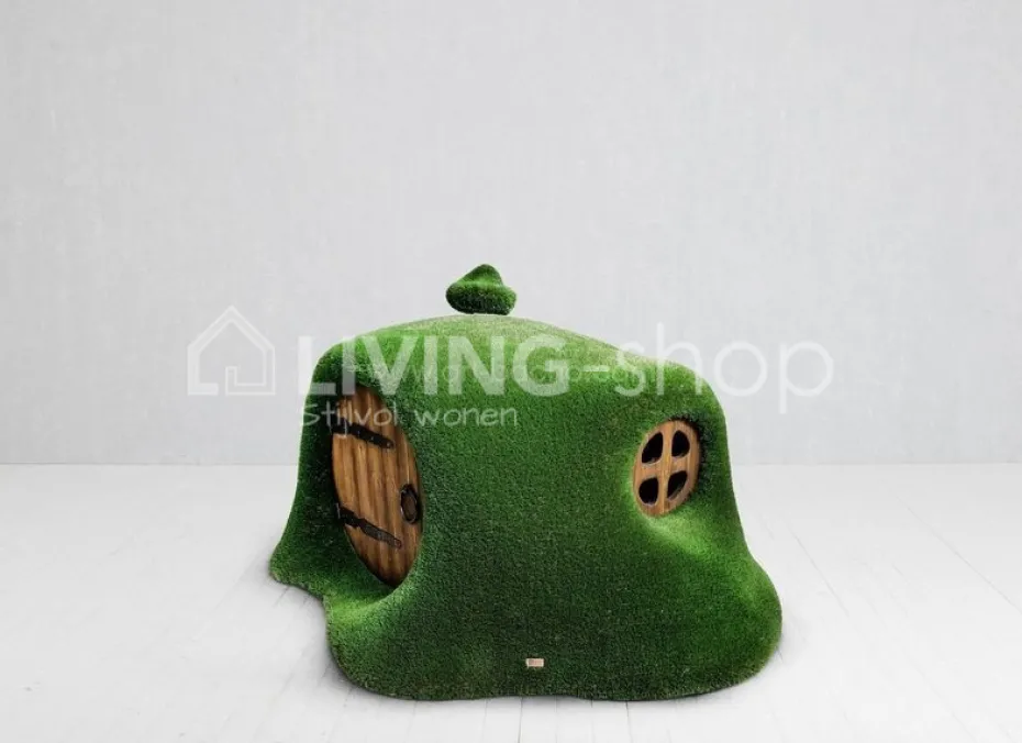 Kunstgras huisje hobbit hill house