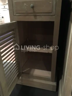 TIMELESS LIVING Landelijk badkamermeubel kolomkast met metalen frame vitrinedeur