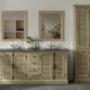 TIMELESS LIVING Landelijk badkamermeubel louvredeuren met natuursteen en 2 lavabo's