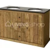 TIMELESS LIVING Landelijk badkamermeubel teak met 2 wastafels