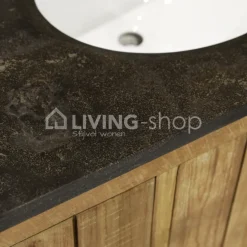 TIMELESS LIVING Landelijk badkamermeubel teak met 2 wastafels