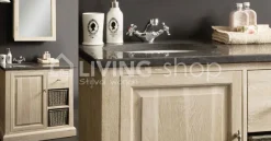 TIMELESS LIVING Landelijke eiken wastafel met 2 manden